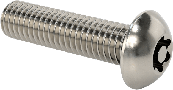 Sızdırmaz Paslanmaz Çelik Kurcalamaya Dayanıklı Düğme Başlı Torx Vidaları, Buna-N Kauçuk O-Ring ile, M5 x 0,8 mm Diş, 20 mm Uzunluk