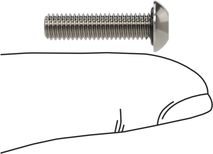 Sızdırmaz Paslanmaz Çelik Kurcalamaya Dayanıklı Düğme Başlı Torx Vidaları, Buna-N Kauçuk O-Ring ile, M5 x 0,8 mm Diş, 20 mm Uzunluk