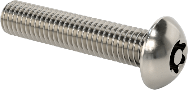 Sızdırmaz Paslanmaz Çelik Kurcalamaya Dayanıklı Düğme Başlı Torx Vidaları, Buna-N Kauçuk O-Ring ile, M5 x 0,8 mm Diş, 25 mm Uzunluk