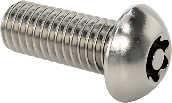Sızdırmaz Paslanmaz Çelik Kurcalamaya Dayanıklı Düğme Başlı Torx Vidaları, Buna-N Kauçuk O-Ring ile, M6 x 1,0 mm Diş, 16 mm Uzunluk