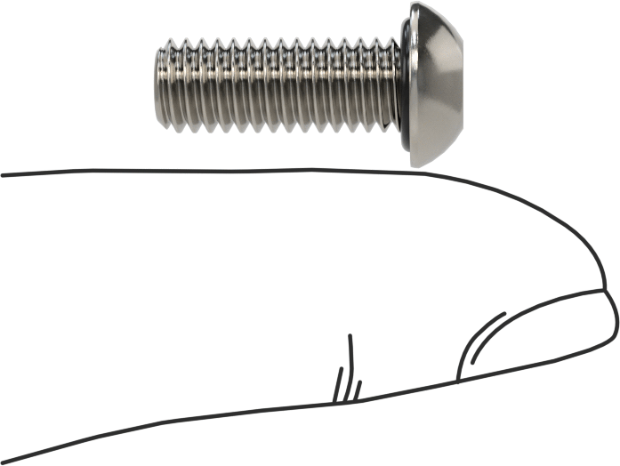Sızdırmaz Paslanmaz Çelik Kurcalamaya Dayanıklı Düğme Başlı Torx Vidaları, Buna-N Kauçuk O-Ring ile, M6 x 1,0 mm Diş, 16 mm Uzunluk