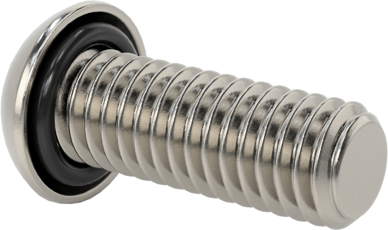 Sızdırmaz Paslanmaz Çelik Kurcalamaya Dayanıklı Düğme Başlı Torx Vidaları, Buna-N Kauçuk O-Ring ile, M6 x 1,0 mm Diş, 16 mm Uzunluk