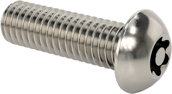Sızdırmaz Paslanmaz Çelik Kurcalamaya Dayanıklı Düğme Başlı Torx Vidaları, Buna-N Kauçuk O-Ring ile, M6 x 1,0 mm Diş, 20 mm Uzunluk