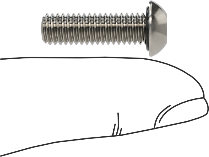 Sızdırmaz Paslanmaz Çelik Kurcalamaya Dayanıklı Düğme Başlı Torx Vidaları, Buna-N Kauçuk O-Ring ile, M6 x 1,0 mm Diş, 20 mm Uzunluk