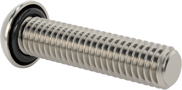 Sızdırmaz Paslanmaz Çelik Kurcalamaya Dayanıklı Düğme Başlı Torx Vidaları, Buna-N Kauçuk O-Ring ile, M6 x 1,0 mm Diş, 25 mm Uzunluk