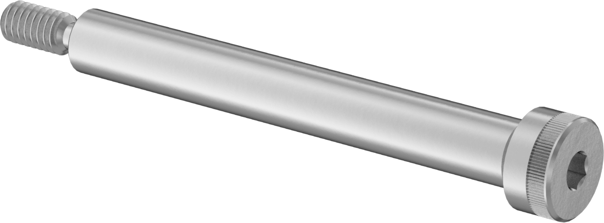 18-8 Paslanmaz Çelik Omuzlu Vida, 1/4" Omuz Çapı, 8-32 Diş