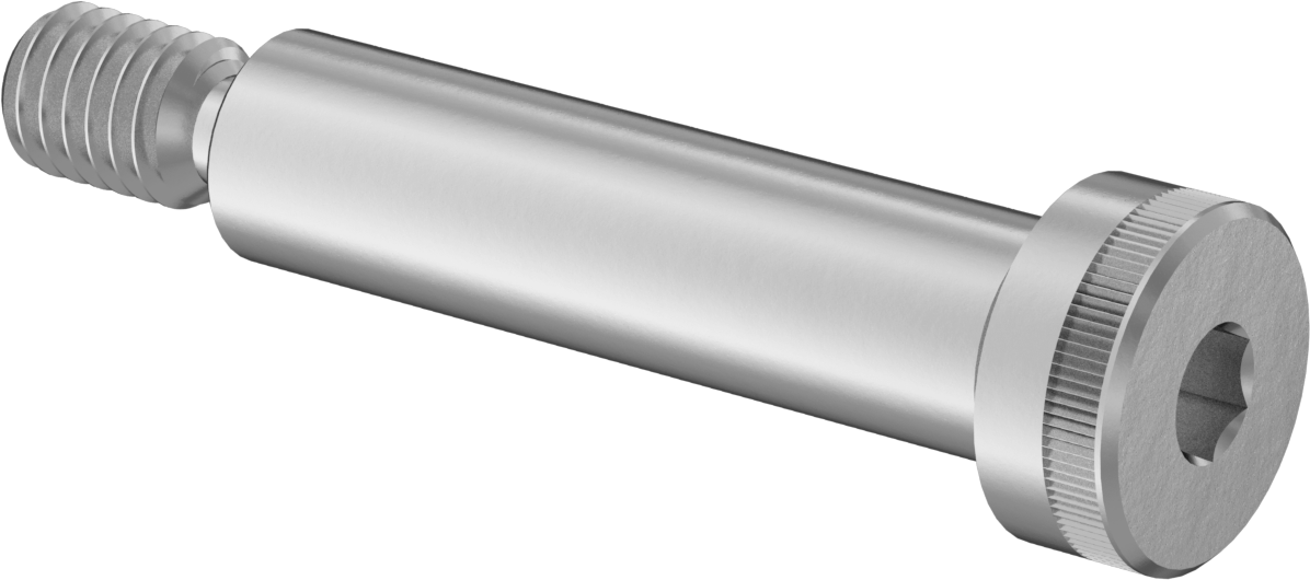 18-8 Paslanmaz Çelik Omuzlu Vida, 1/2" Omuz Çapı, 3/8"-16 Diş