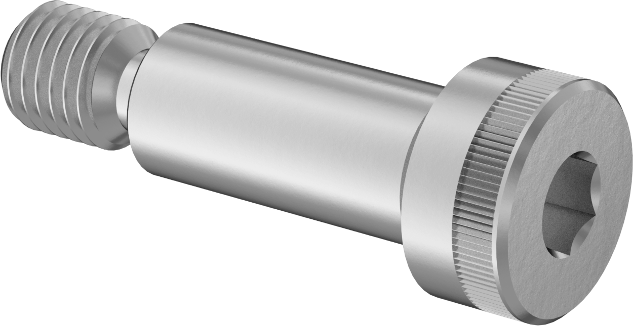 18-8 Paslanmaz Çelik Omuzlu Vida, 7/8" Omuz Çapı, 3/4"-10 Diş