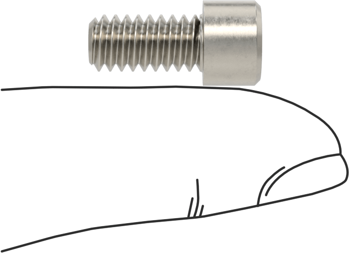 Sol Dişli 18-8 Paslanmaz Çelik Soket Başlı Vida, 1/4"-20 Diş Boyutu, 1/2" Uzunluk