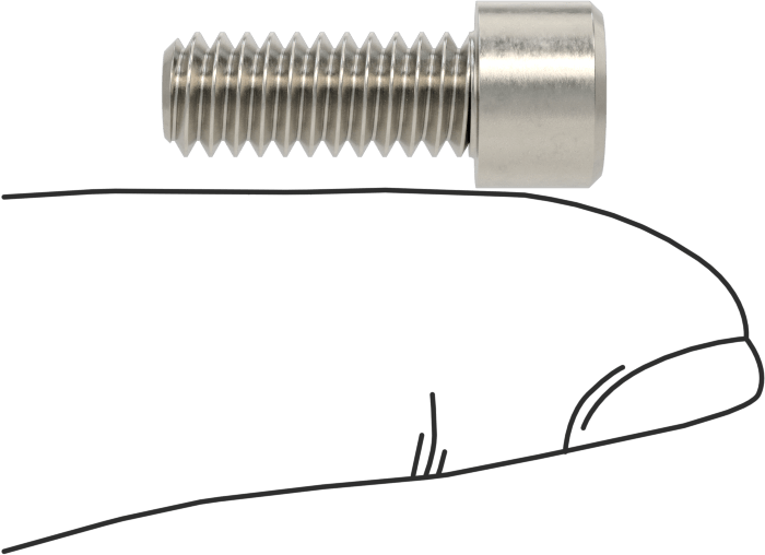 Sol Dişli 18-8 Paslanmaz Çelik Soket Başlı Vida, 1/4"-20 Diş Boyutu, 5/8" Uzunluk