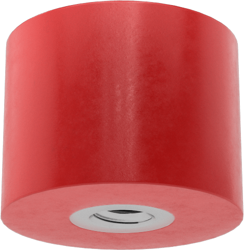 Poliüretan Kauçuk Dişli Tampon, Güçlendirilmiş, 1/4" Derinlikte 10-24 Dişli Delik, Durometer 50A