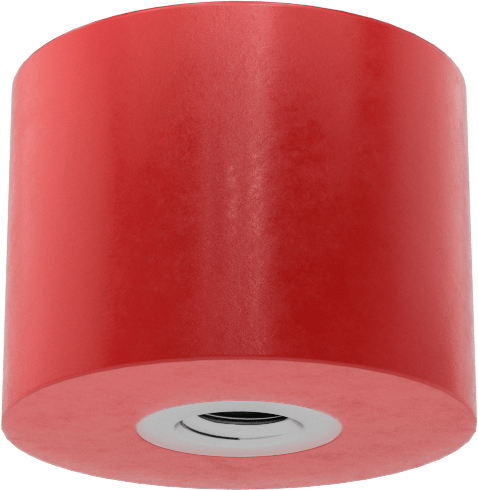 Poliüretan Kauçuk Dişli Tampon, Güçlendirilmiş, 1/4" Derinlikli 10-32 Dişli Delik, Durometer 50A