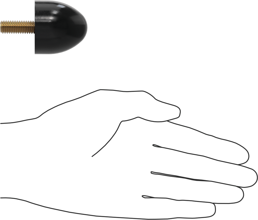 Poliüretan Kauçuk Dişli Tampon, 3/8"-16 Dişli Saplama, 1-1/2" OD, Siyah