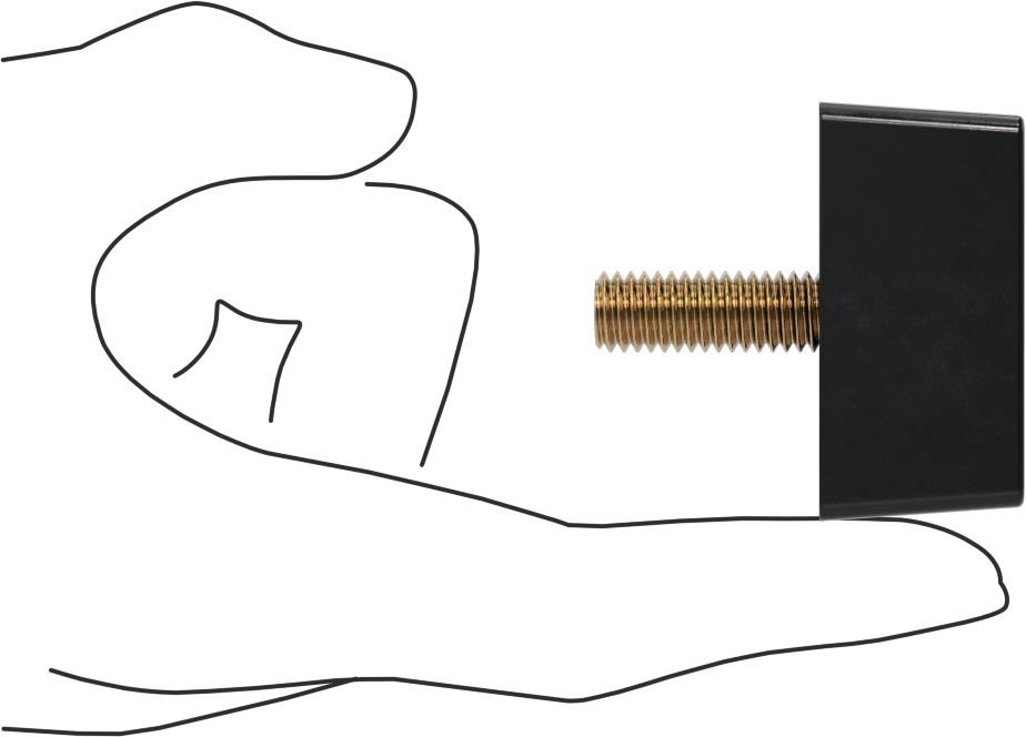 Poliüretan Kauçuk Dişli Tampon, 3/8"-16 Dişli Saplama, 1-7/8" Uzunluk, 7/8" Yükseklik, Siyah
