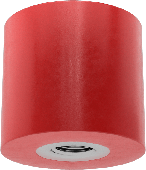 Poliüretan Kauçuk Dişli Tampon, Güçlendirilmiş, 1/2“ Derinlikli 3/8”-24 Dişli Delik, Durometre 40A