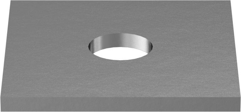 Yüksek Korozyon Dirençli 316 Paslanmaz Çelik Kare Pul, 1/2" Vida Boyutu için, 0.562" ID, 0,090 inç ila 0,134 inç Kalınlık