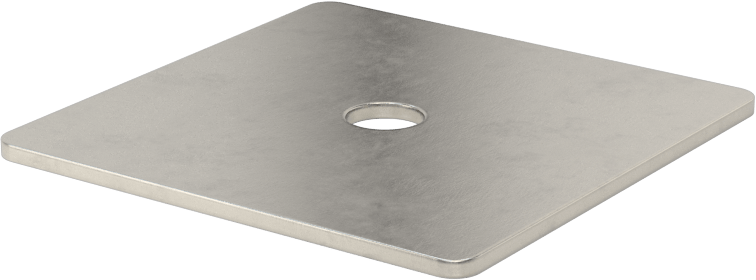Yüksek Korozyon Dirençli 316 Paslanmaz Çelik Kare Pul, 1/4" Vida Boyutu için, 0.285" ID, 2,000" Genişlik
