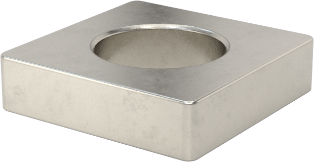 Yüksek Korozyon Dirençli 316 Paslanmaz Çelik Kare Pul, 1/4" Vida Boyutu için, 0.285" ID, 0,500" Genişlik