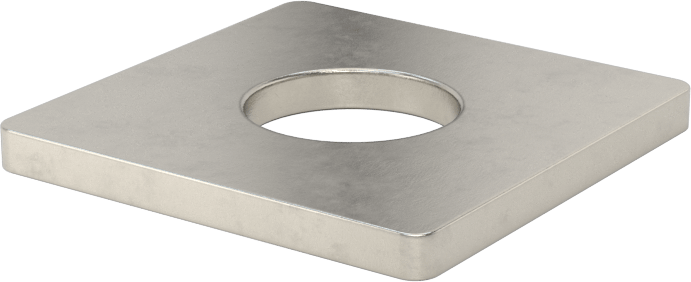 Yüksek Korozyon Dirençli 316 Paslanmaz Çelik Kare Pul, 1/2" Vida Boyutu için, 0.531" ID, 1,250 inç Genişlik