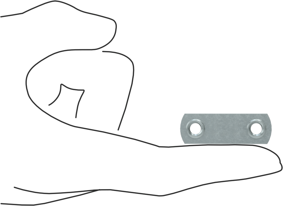Düşük Profilli Dar Tabanlı Çift Kaynaklı Somunlar, 1/4"-20 Diş Boyutu, 1-1/2" Taban Uzunluğu