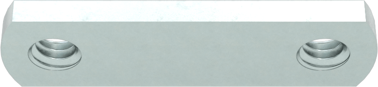Düşük Profilli Dar Tabanlı Çift Kaynaklı Somunlar, 1/4"-20 Diş Boyutu, 1-3/4" Taban Uzunluğu