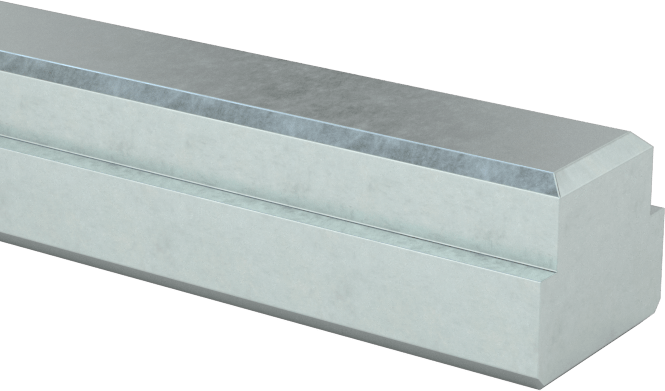 Çinko Kaplamalı Karbon Çelik Basamaklı Makine Anahtarı Stoku, Şaftlar için, 1/4“ Genişlik x 1/8” Yükseklik Mil Kama Yuvası için