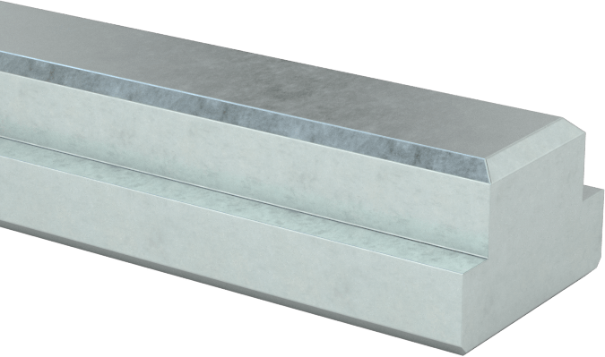 Çinko Kaplamalı Karbon Çelik Basamaklı Makine Anahtarı Stoku, Şaftlar için, 3/8“ Genişlik x 1/8” Yükseklik Mil Kama Yuvası için