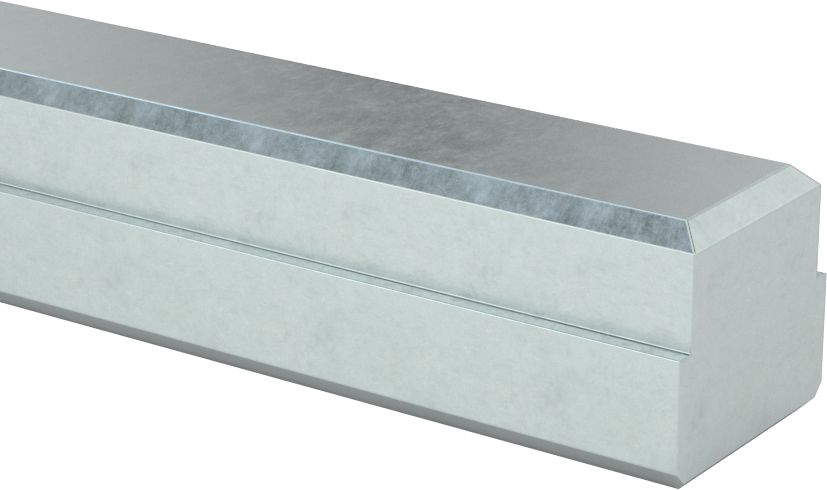 Çinko Kaplamalı Karbon Çelik Basamaklı Makine Anahtarı Stoku, Şaftlar için, 7/8“ Genişlik x 7/16” Mil Yiv Yükseklik, Küçük Boyutlu