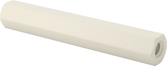 Naylon 6/6 Plastik Altıgen Ara Parça, 3/16" Altıgen, 1-1/4" Uzunluk, 4-40 Dişi Diş
