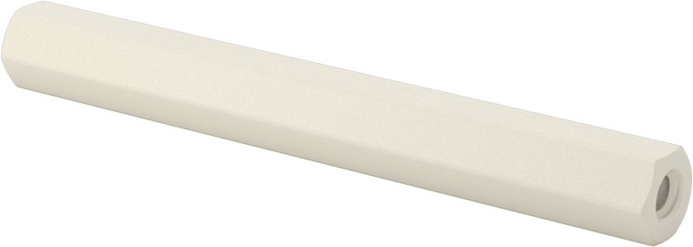 Naylon 6/6 Plastik Altıgen Ara Parça, 1/4" Altıgen, 2-1/4" Uzunluk, 6-32 Dişi Diş