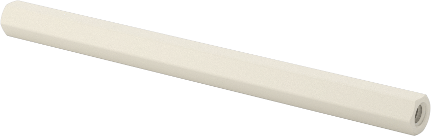 Naylon 6/6 Plastik Altıgen Ara Parça, 1/4" Altıgen, 3-1/2" Uzunluk, 8-32 Dişi Diş