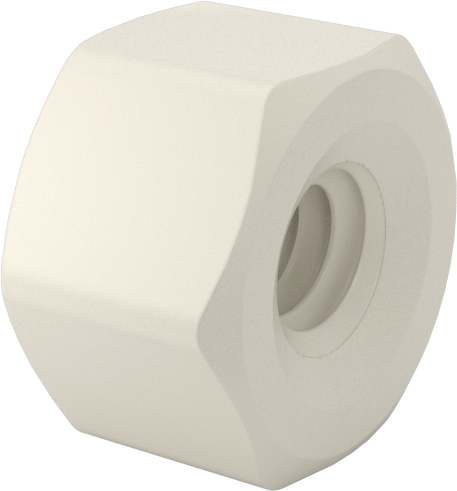 Naylon 6/6 Plastik Altıgen Ara Parça, 3/16" Altıgen, 1/8" Uzunluk, 2-56 Dişi Diş