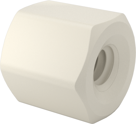 Naylon 6/6 Plastik Altıgen Ara Parça, 3/16" Altıgen, 3/16" Uzunluk, 2-56 Dişi Diş