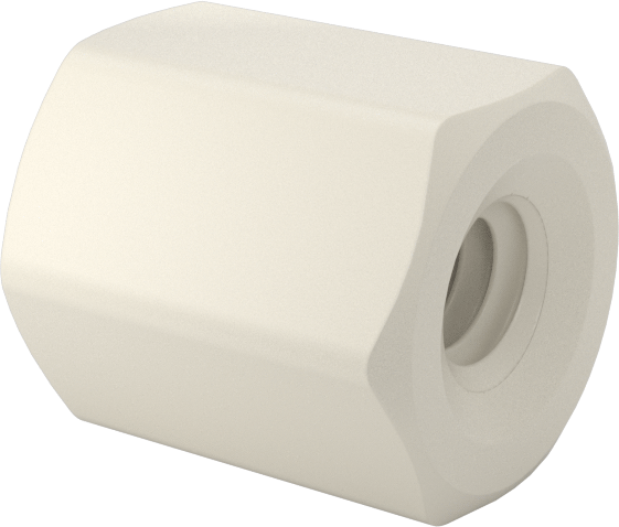 Naylon 6/6 Plastik Altıgen Ara Parça, 3/16" Altıgen, 7/32" Uzunluk, 2-56 Dişi Diş
