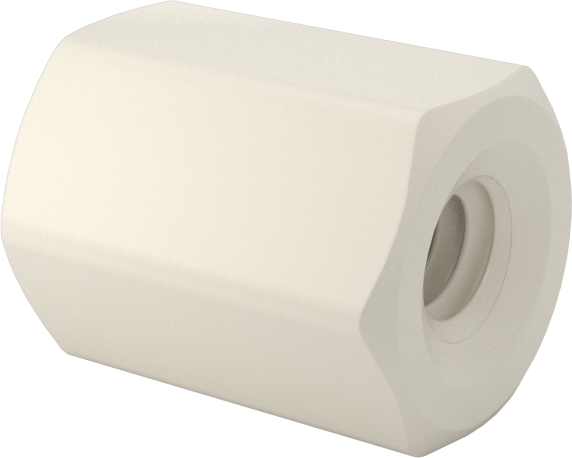 Naylon 6/6 Plastik Altıgen Ara Parça, 3/16" Altıgen, 1/4" Uzunluk, 2-56 Dişi Diş