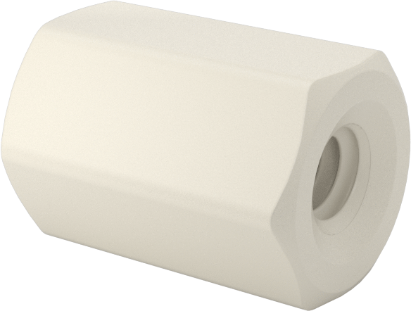 Naylon 6/6 Plastik Altıgen Ara Parça, 3/16" Altıgen, 9/32" Uzunluk, 2-56 Dişi Diş