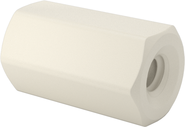 Naylon 6/6 Plastik Altıgen Ara Parça, 3/16" Altıgen, 11/32" Uzunluk, 2-56 Dişi Diş