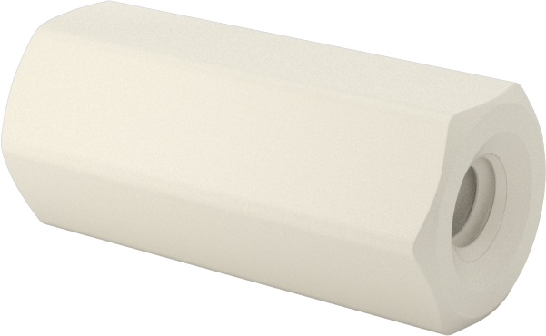 Naylon 6/6 Plastik Altıgen Ara Parça, 3/16" Altıgen, 7/16" Uzunluk, 2-56 Dişi Diş