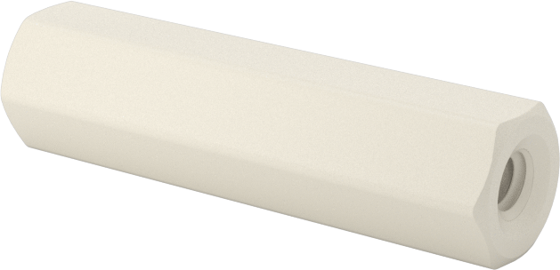 Naylon 6/6 Plastik Altıgen Ara Parça, 3/16" Altıgen, 3/4" Uzunluk, 2-56 Dişi Diş