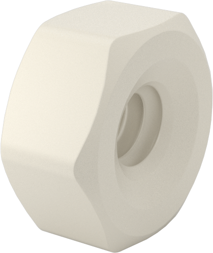 Naylon 6/6 Plastik Altıgen Ara Parça, 1/4" Altıgen, 1/8" Uzunluk, 4-40 Dişi Diş