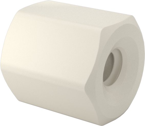 Naylon 6/6 Plastik Altıgen Ara Parça, 1/4" Altıgen, 9/32" Uzunluk, 4-40 Dişi Diş