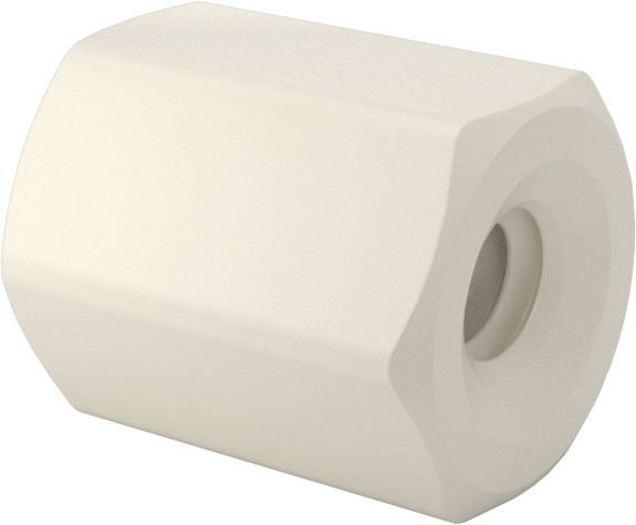 Naylon 6/6 Plastik Altıgen Ara Parça, 1/4" Altıgen, 5/16" Uzunluk, 4-40 Dişi Diş