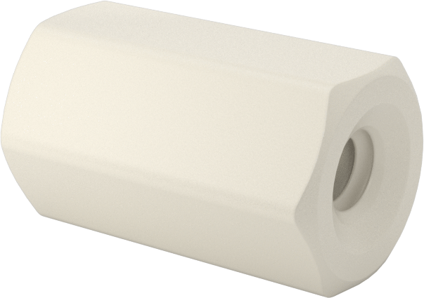 Naylon 6/6 Plastik Altıgen Ara Parça, 1/4" Altıgen, 7/16" Uzunluk, 4-40 Dişi Diş