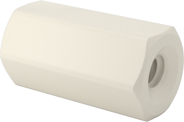 Naylon 6/6 Plastik Altıgen Ara Parça, 1/4" Altıgen, 1/2" Uzunluk, 4-40 Dişi Diş