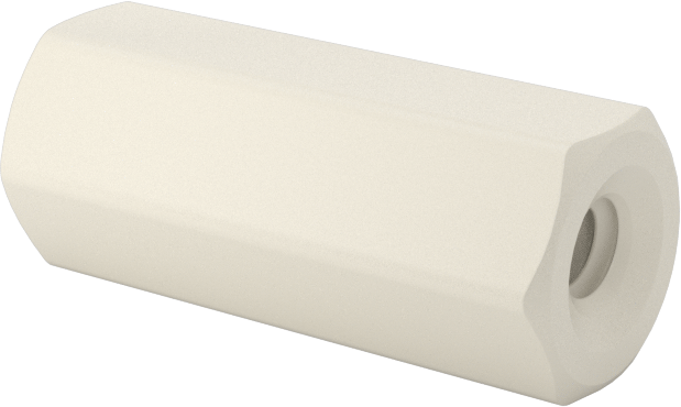 Naylon 6/6 Plastik Altıgen Ara Parça, 1/4" Altıgen, 5/8" Uzunluk, 4-40 Dişi Diş