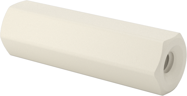 Naylon 6/6 Plastik Altıgen Ara Parça, 1/4" Altıgen, 7/8" Uzunluk, 4-40 Dişi Diş