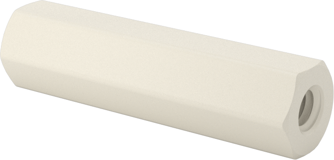 Naylon 6/6 Plastik Altıgen Ara Parça, 5/16" Altıgen, 1-1/4" Uzunluk, 8-32 Dişi Diş