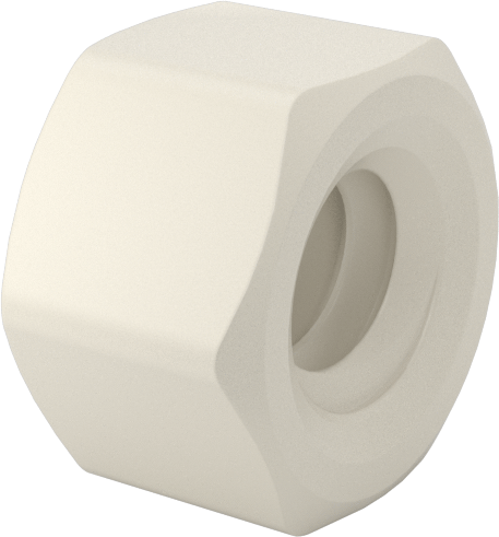 Naylon 6/6 Plastik Altıgen Ara Parça, 3/16" Altıgen, 1/8" Uzunluk, 4-40 Dişi Diş