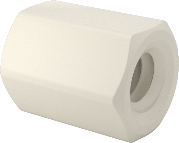 Naylon 6/6 Plastik Altıgen Ara Parça, 3/16" Altıgen, 1/4" Uzunluk, 4-40 Dişi Diş