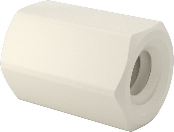 Naylon 6/6 Plastik Altıgen Ara Parça, 3/16" Altıgen, 9/32" Uzunluk, 4-40 Dişi Diş